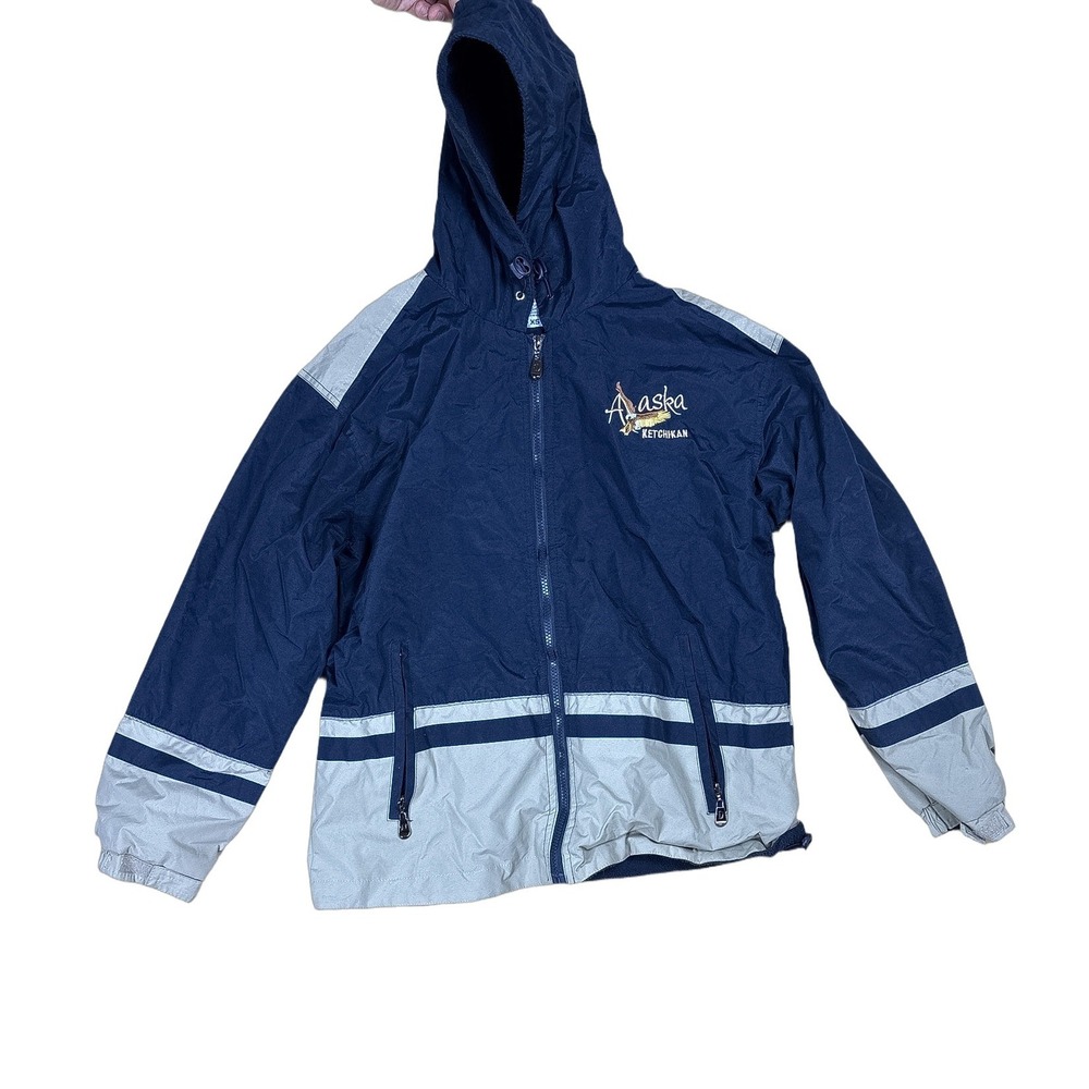 Dimco Apparel Alaska Windbreaker Jacket Womens XS Navy Grey Excellent Gorpcore